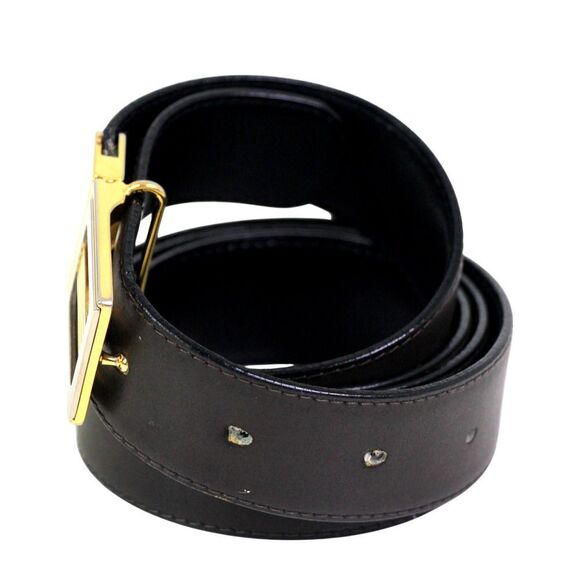 Goldlion BLACK BROWN REAL LEATHER 1 1/8"Wd REVERS CASUAL DRESS BELT Sz 36 (B4 - Picture 8 of 16